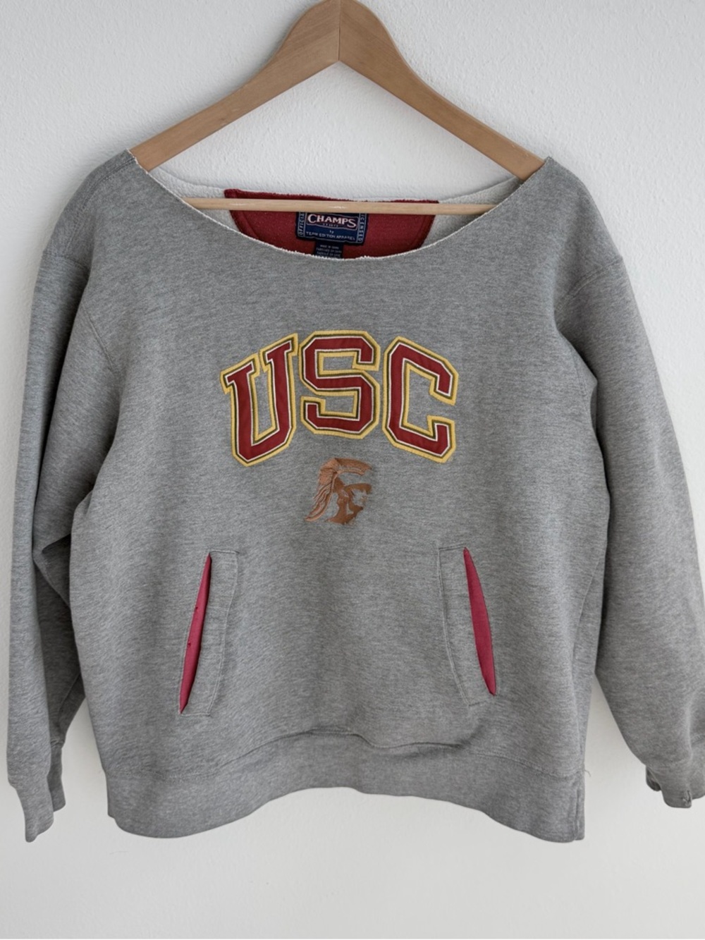 USC Trojans off-the-shoulder sweatshirt